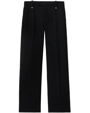 Burberry Straight Leg Wool Trousers, Brand Size 50 (Waist - Black