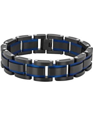 Robert Alton Stainless Steel & Textured Link Bracelet - Blue