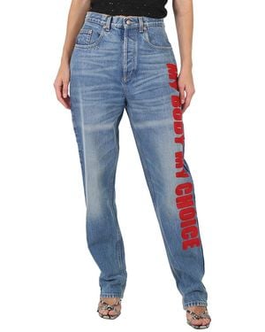 Gucci My Body My Choice Straight Leg Jeans, Waist - Blue