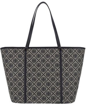 Tory Burch T Monogram Large Tote Bag - Black