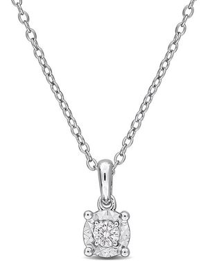 Created Forever 1/10 Ct Tw Lab-Grown Diamond Solitaire Pendant With Chain - Metallic