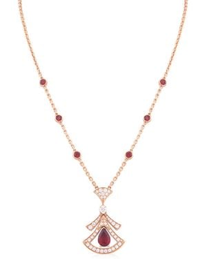 BVLGARI Divas Dream 18 Kt Rose Openwork Necklace - Metallic