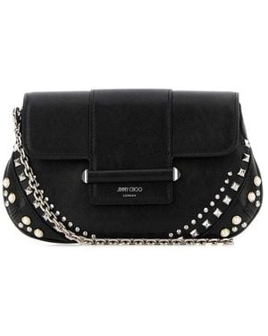 Jimmy Choo Leather Bar Clutch - Black
