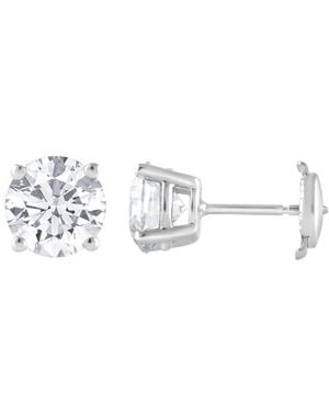 Brilliant Diamond 14Kt 3.00 Carat Round Cut Lab Grown Diamond Stud Earrings For - Metallic