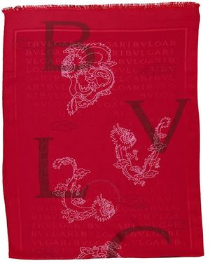 BVLGARI Year Of The Drago Logomania Stole - Red