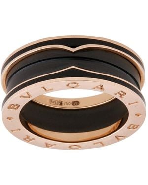 BVLGARI Rose And Ceramic B.Zero1 Ring - Black