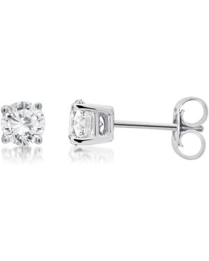 DiamondMuse Diamond Muse 0.75 Cttw 14Kt Round Cut Diamond Stud Earrings For - Metallic