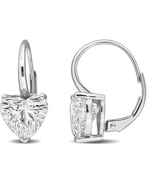 Created Forever 4Ct Tw Lab-Grown Diamond Heart Leverback Earrings - Metallic