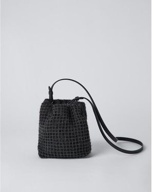 Brunello Cucinelli Anthracite Textured Shoulder Bag - Multicolour