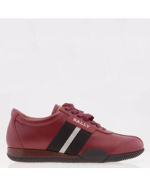 Bally Francisca Leather Low-Top Sneakers, Brand Size 35 Us - Red