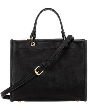 Longchamp Handbag With Embossed Logo - Black