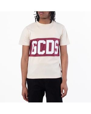 Gcds Stripe Logo Band Cotton T-Shirt - Pink