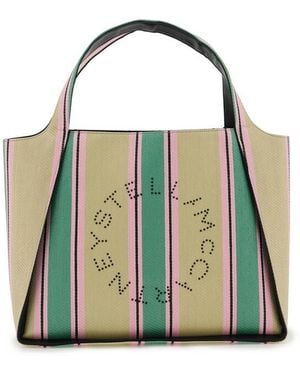 Stella McCartney Stella Logo Raffia Tote Bag - Green
