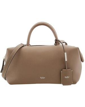 Max Mara Holdall Colonial Leather Bowler Bag - Brown