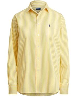 Polo Ralph Lauren Striped Cotton Relaxed-Fit Shirt - Yellow