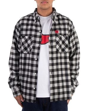 ICECREAM Check Pattern Flannel Shirt - Black