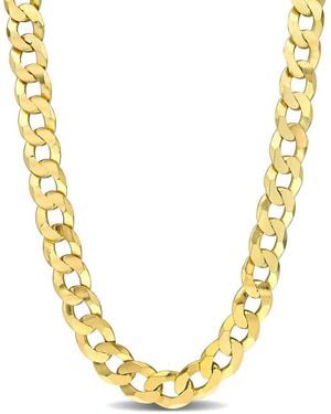 Amour 12.5Mm Flat Curb Chain Necklace - Metallic
