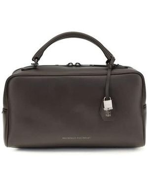 Brunello Cucinelli Boston Explorer Top Handle Bag - Brown