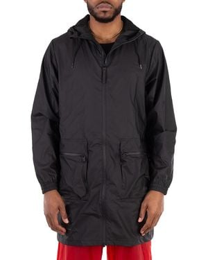 Rains Long Cargo Jacket - Black