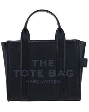 Marc Jacobs Grained Calf Leather Tote Bag - Blue