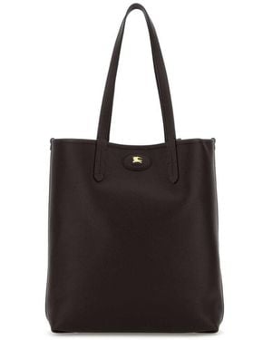 Burberry Dark Leather Bloomsbury Shopping Bag - Black