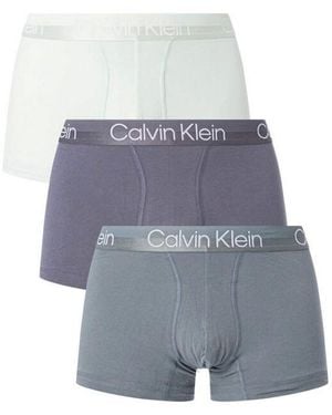 Calvin Klein Modern Structure 3 Pack Trunks - Blue