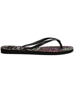 Havaianas Slim Animals Flip Flops, Brand Size 41/42 - Black