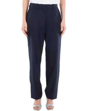 Anine Bing Blaine Wool Blend Cropped Trousers - Blue