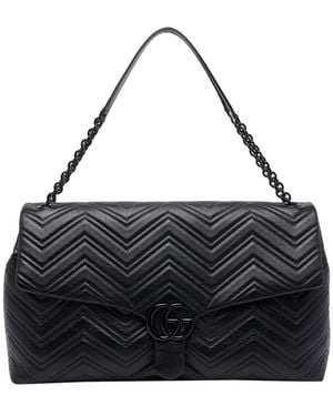 Gucci Maxi Gg Marmont Shoulder Bag - Black