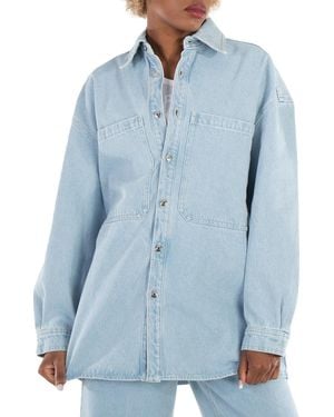 Nanushka Beaux Denim Dress - Blue