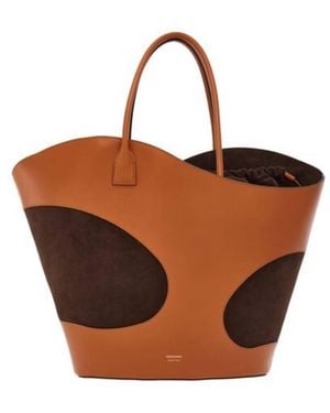 Ferragamo Cut-Out Detailing Xl Tote Bag - Brown