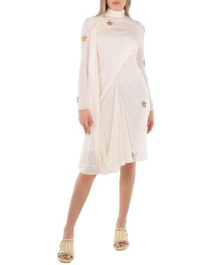 Burberry Ladies Star Pattern Drape Dress, Brand Size 2 (Us - White