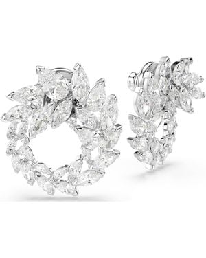 Swarovski Mesmera Rhodium Plated Marquise Cut Earrings - Metallic