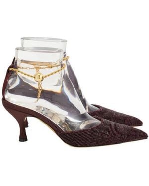 Ferragamo Dana 70 Ankle Chain Court Shoes - Brown