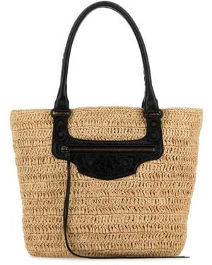 Balenciaga Raffia Small Le City Bucket Bag - Black