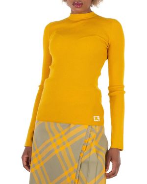 Burberry Ekd Wool Blend Top - Yellow
