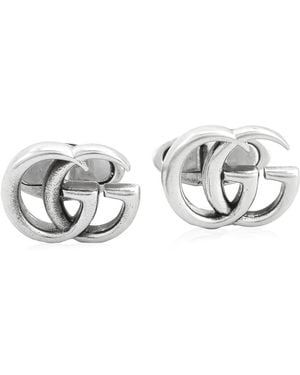 Gucci Sterling Cufflinks With Double G Motif - Metallic