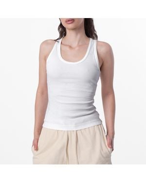 Burberry Logo Embroidery Tank Top - White