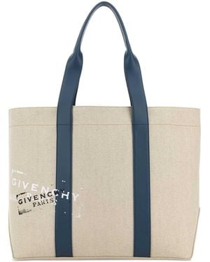Givenchy Sand Canvas Shopping Bag - Blue