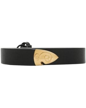 Burberry B Shield Thin Leather Belt - Black