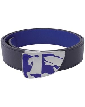 Burberry Reversible Leather Shield Ekd Belt - Blue