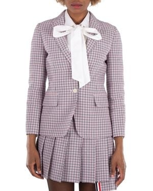 Thom Browne Ladies Small Check Cotton Jacket - Multicolour