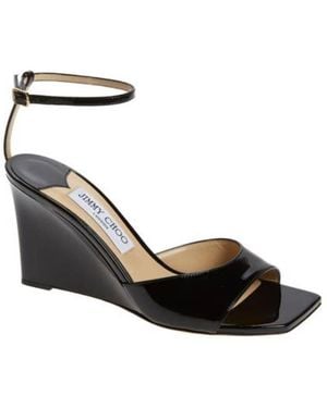 Jimmy Choo Brien 85Mm Wedge Sandals, Brand Size 34.5 Us - Black