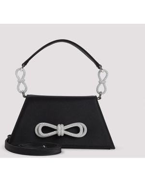 Mach & Mach Mach &Amp; Mach Mach&Amp;Mach Samatha Double Bow Satin Shoulder Bag - Black