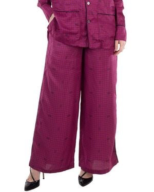 KENZO Graphic-Print Elasticated Waist Pant, Brand Size 38 (Us - Purple