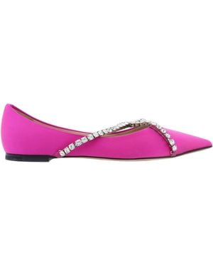 Jimmy Choo Genevi Ballerina Flats, Brand Size 35 Us - Purple