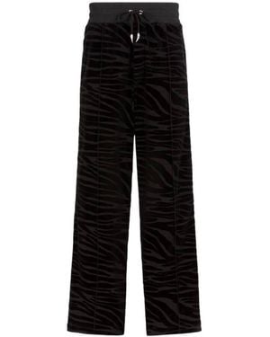 Roberto Cavalli Zebra Velvet-Devore Sweatpants - Black
