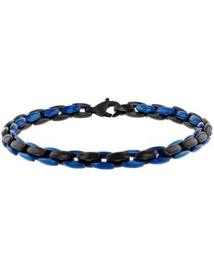 Robert Alton Stainless Steel With & Finish Bracelet - Blue