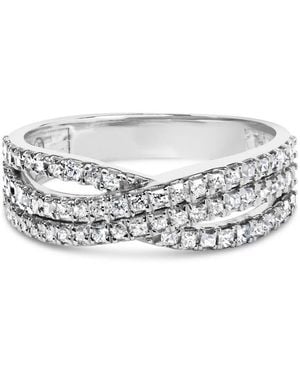 Haus of Brilliance 10K 3/4 Cttw Princess Natural Diamond Split Shank And Weave Band Ring - White
