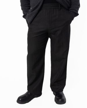Burberry Wool Linen Blend Trousers - Grey